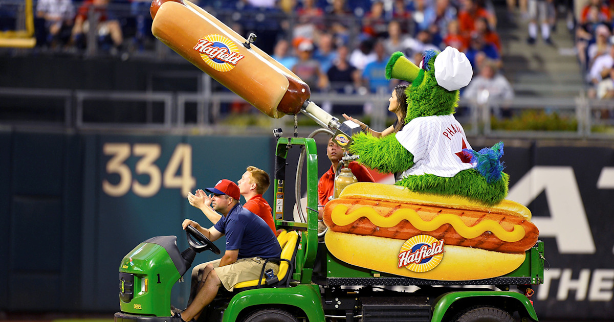 Woman injured at baseball game by Phillie Phanatic's flying hot dog