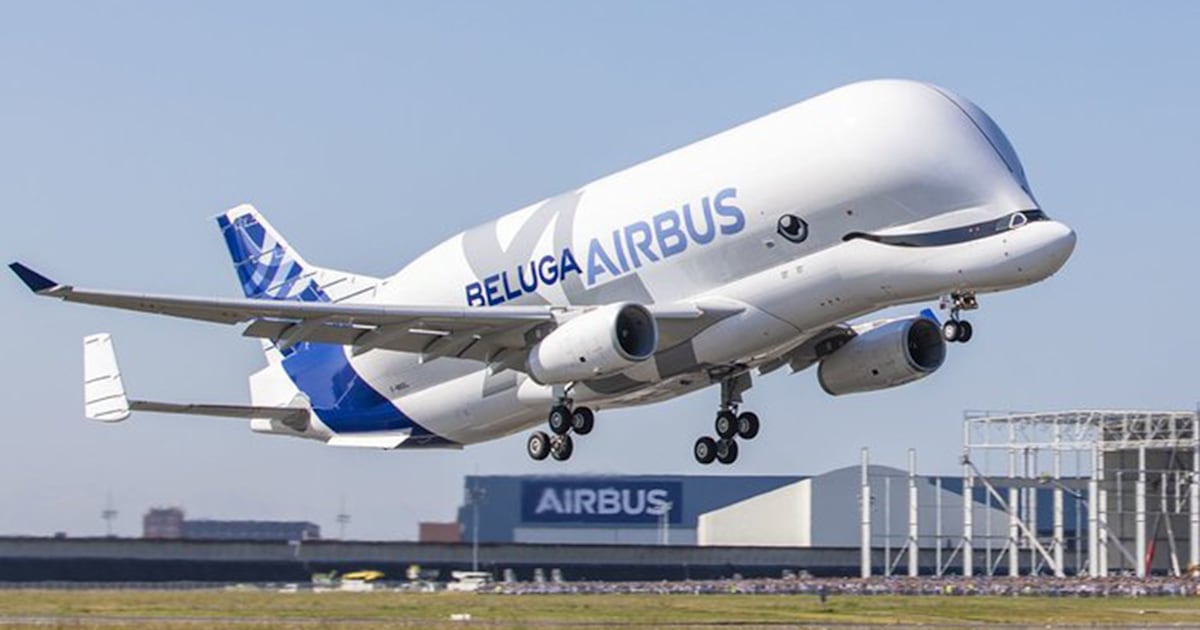 Giant Airbus plane that looks like a whale makes maiden flight