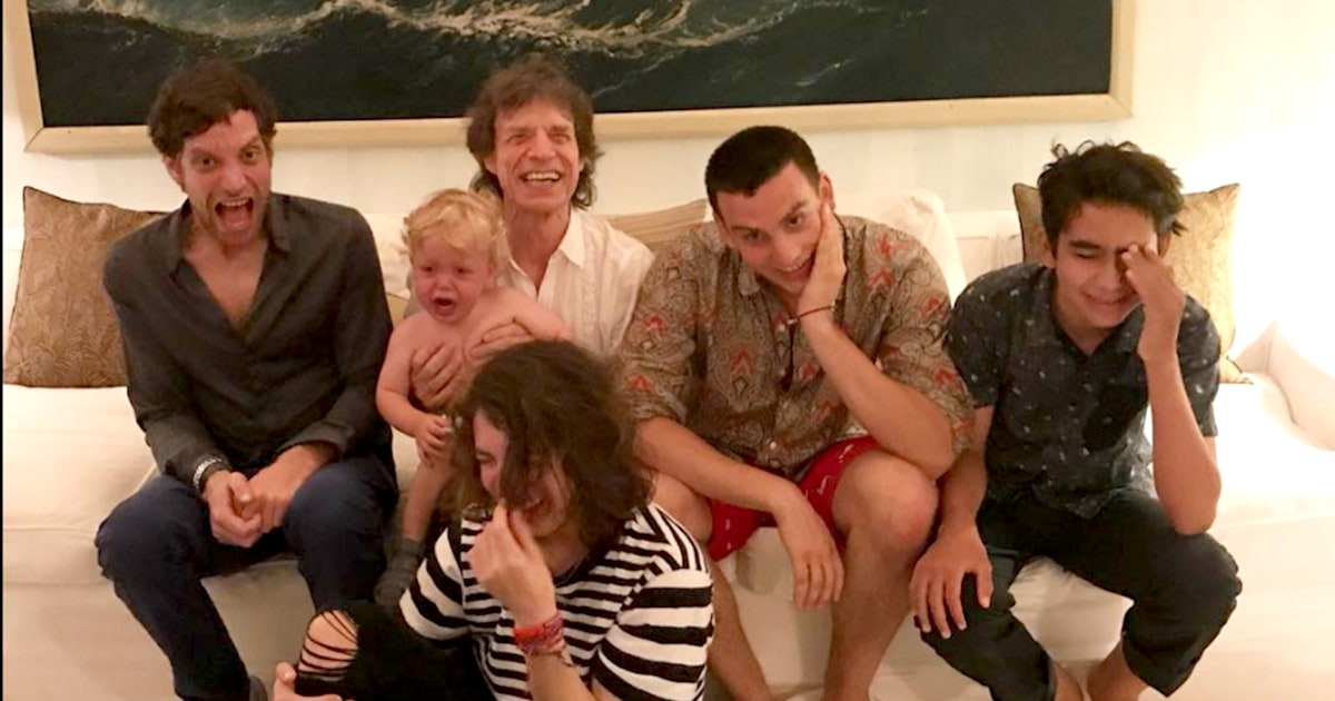 Mick Jagger Poses For Pic With All 4 Sons On His 75th Birthday