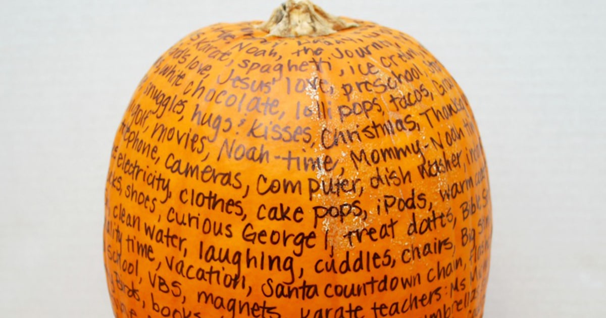 How a 'Thankful Pumpkin' can help your family focus on the good