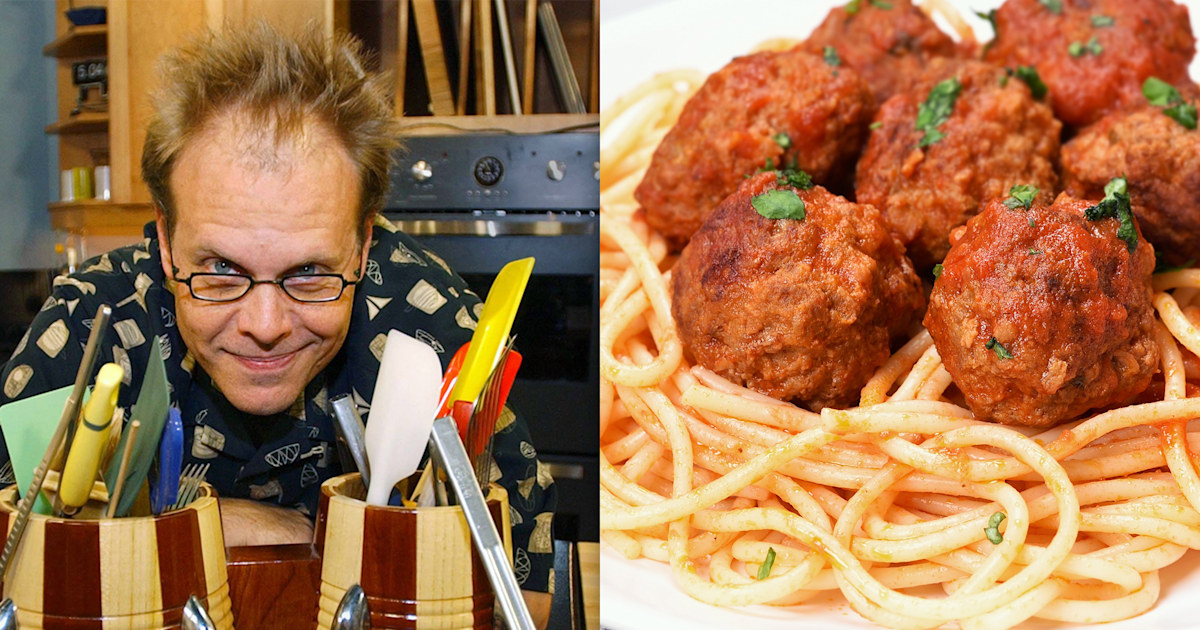 Alton Brown Uses Egg Carton To Make Perfect Meatballs