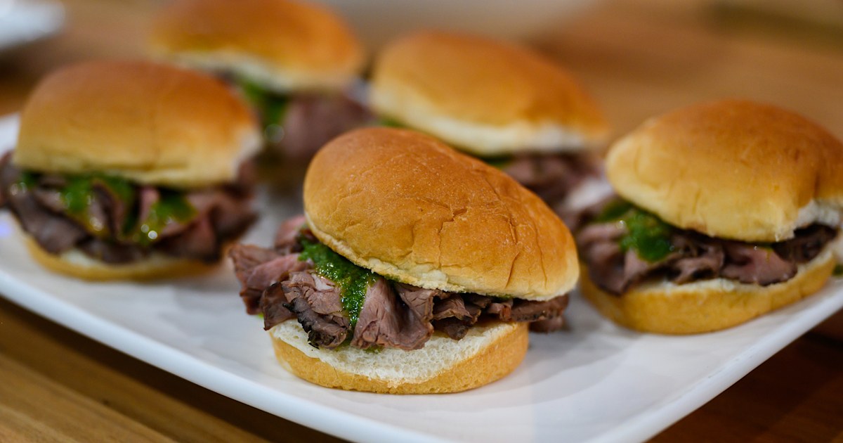 Flank Steak Sliders with Chimichurri Slaw - Life is but a Dish