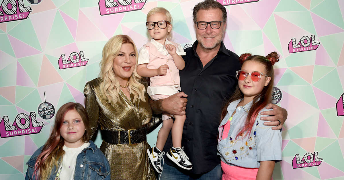 Tori Spelling defends daughters' hair color and makeup after follower