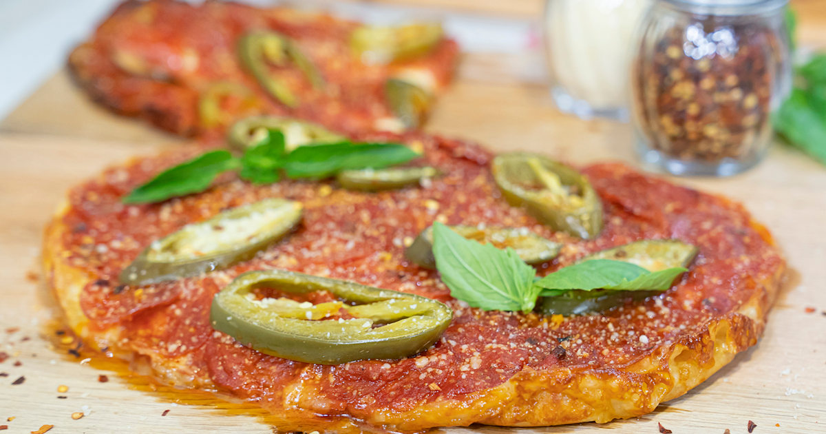 Slow-Cooker Deep Dish Pizza with Pepperoni Recipe