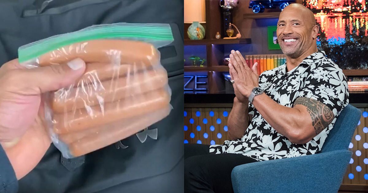 What's in Dwayne Johnson's gym bag? Hot dogs and tequila