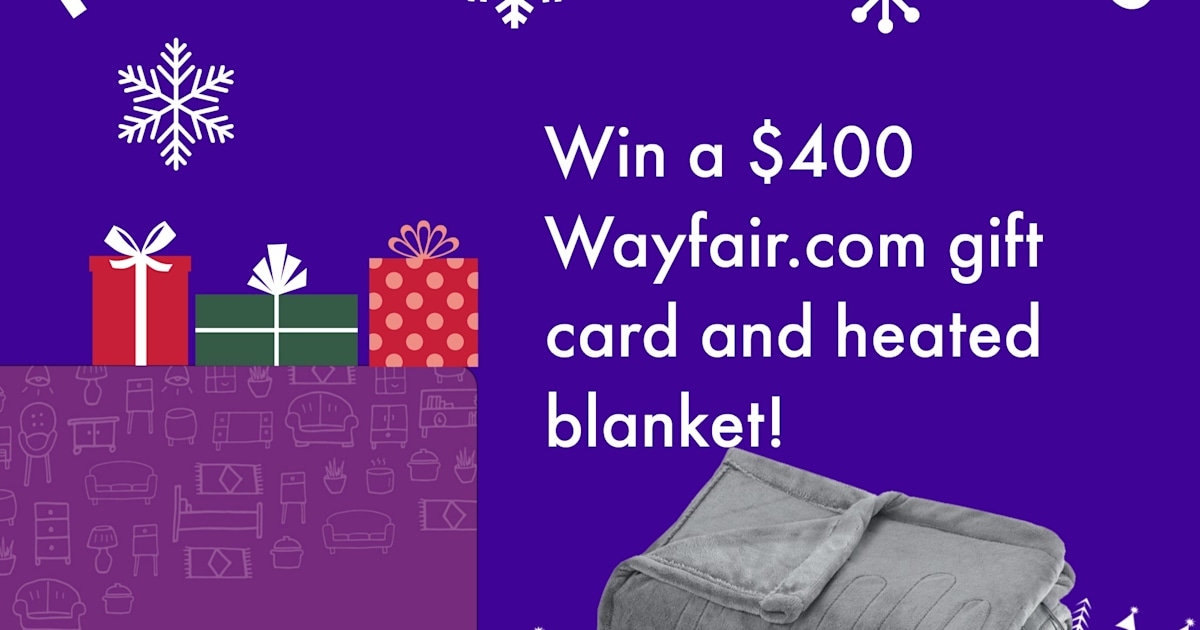 Win a Wayfair heated blanket and 400 gift card for the holidays