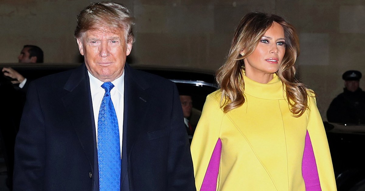 Melania Trump wears striking yellow cape to meet with Prince Charles and Camilla