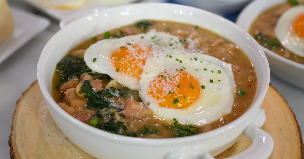 Alison Roman's White Bean Stew with Greens, Eggs and Ham Recipe