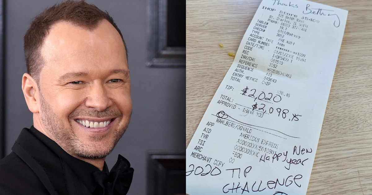 Donnie Wahlberg leaves $2,020 tip at IHOP for the 2020 tip challenge