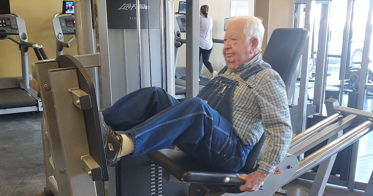 Old man working out top