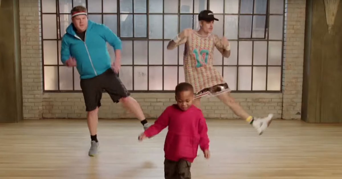 James Corden and Justin Bieber dance with kids in funny Toddlerography