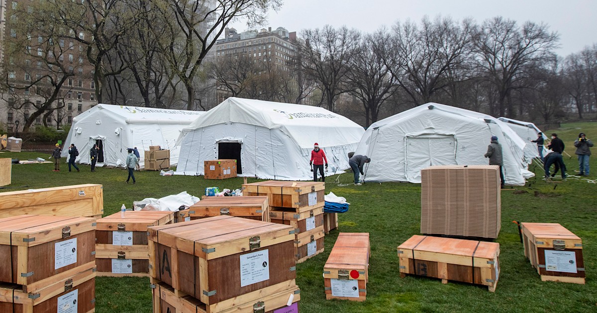 Emergency field hospital being built in New York's Central Park