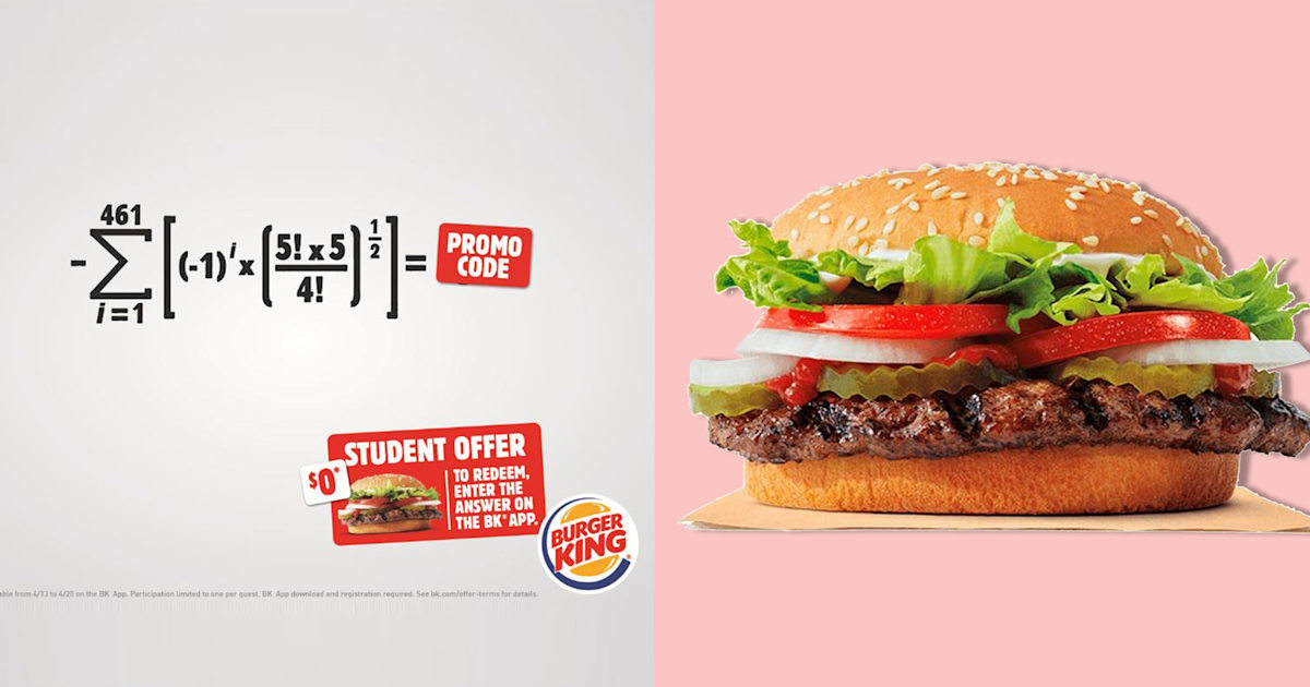 Students can score a free Whopper from Burger King if they ...
