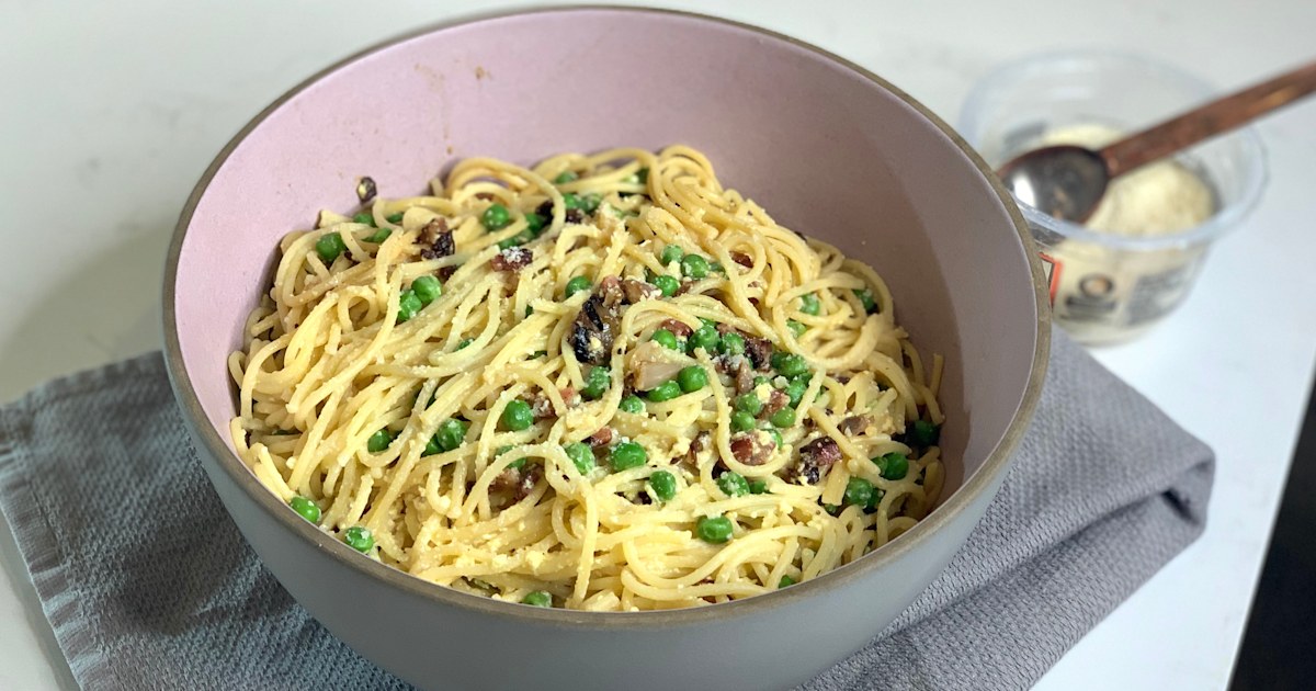 Natalie Morales Carbonara With Peas And Pancetta Recipe