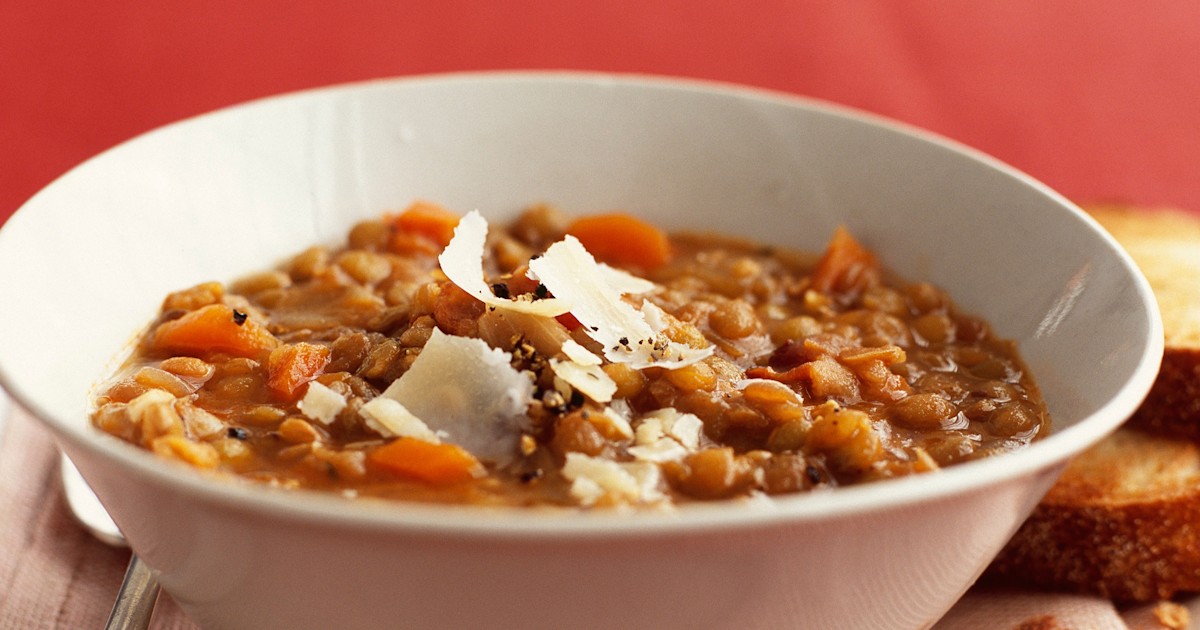 Lentil Soup with Garlic and Parmesan Recipe