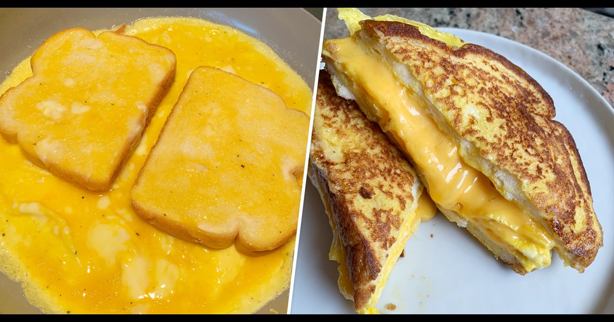 This Bread Omelet Is The Most Genius Way Of Making An Egg Sandwich Brush with butter and sprinkle with grated parmesan. this bread omelet is the most genius