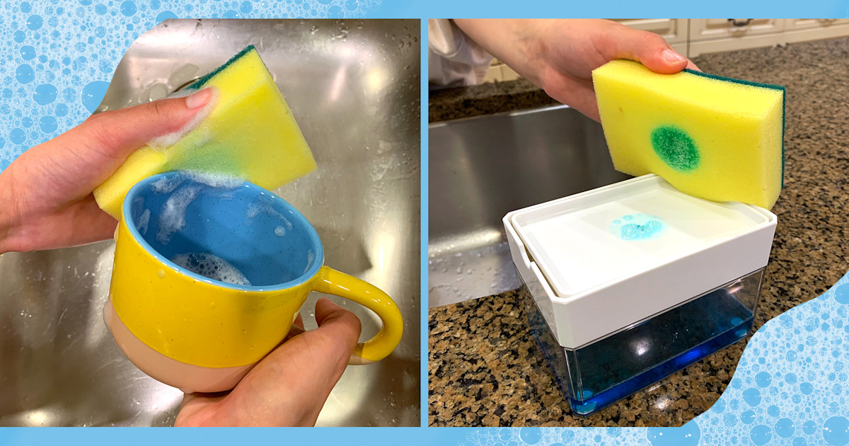 Dishwashing liquid dispenser sponge dispenser, CATEGORIES \ Kitchen \ Dish  soap dispensers