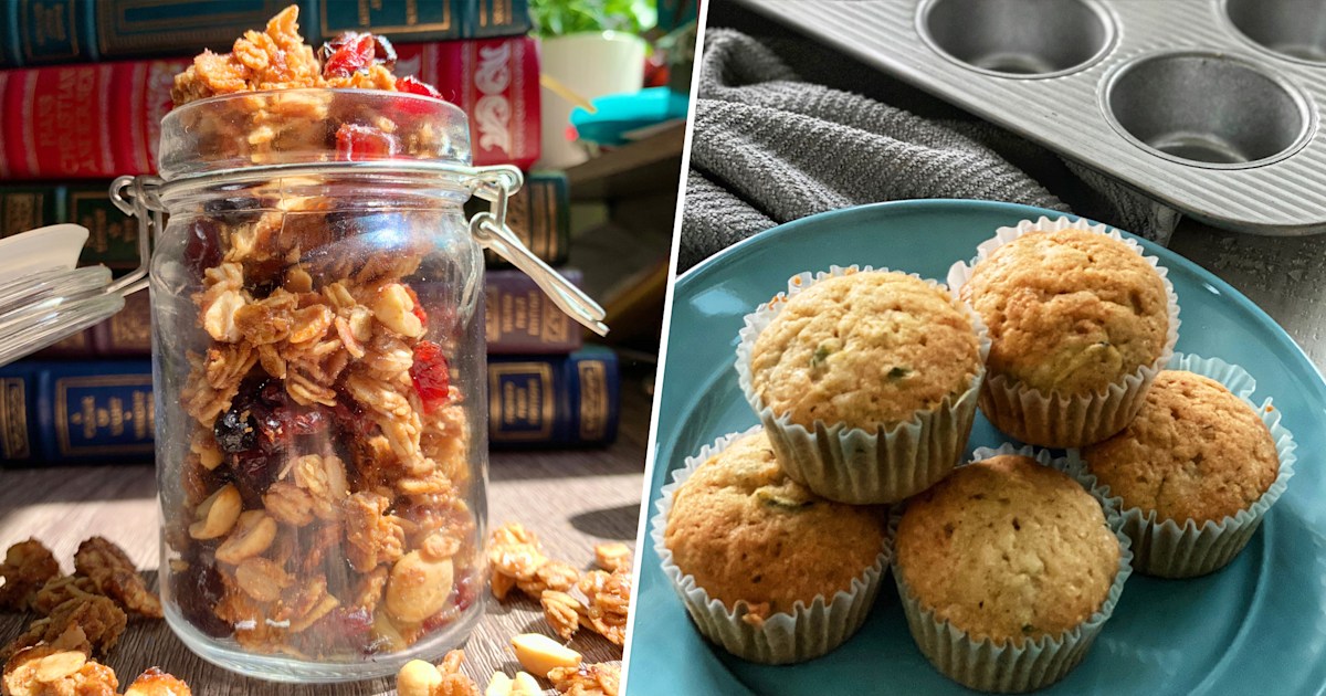 Make breakfast easy with zucchini muffins and PB J granola