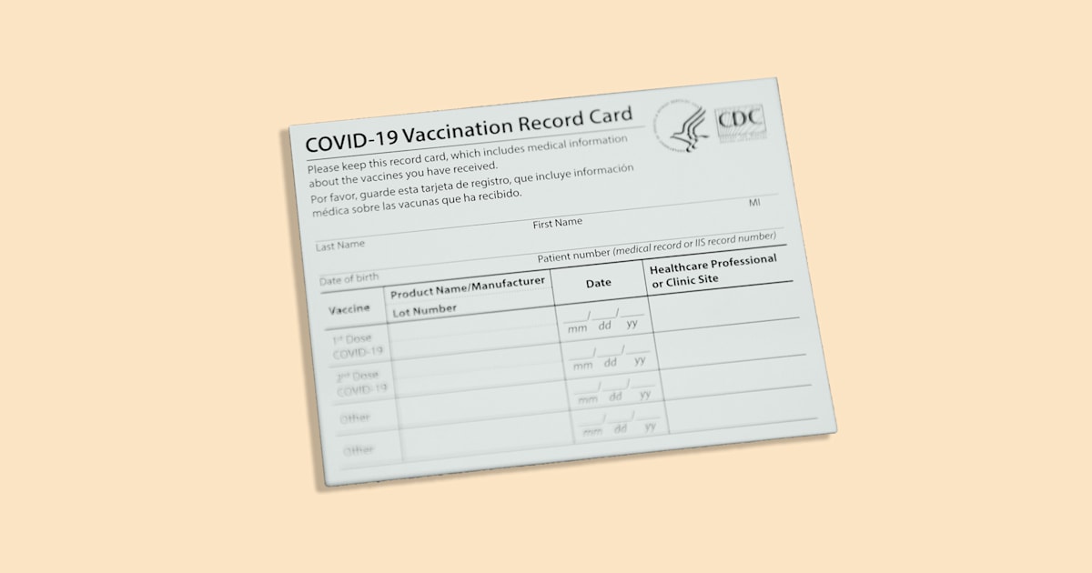 2x CDC COVID-19 Vaccination Blank Record Cards – Collector Use – Made In USA
