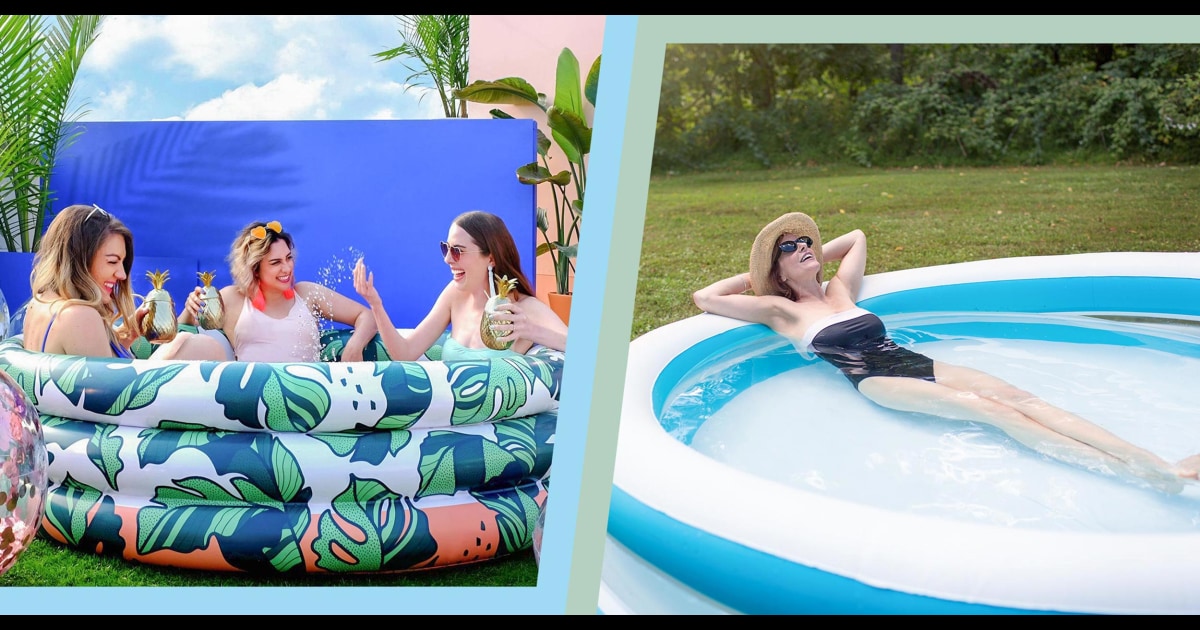 Inflatable Pools for Kids Outdoor 60x42x20in Inflatable Swimming Pools Backyard Toddlers Adults Babies Blue Swim Center for Kids Garden Family Swimming Pool