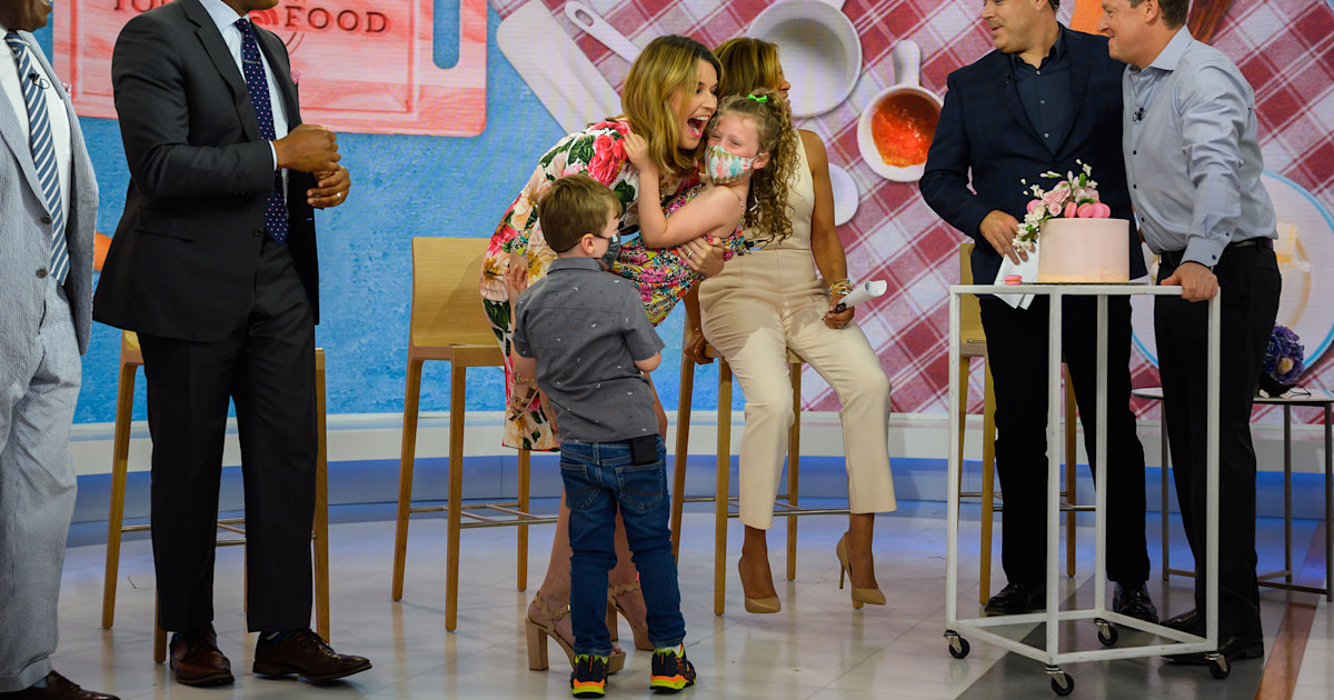 Savannah Guthrie tears up as her family surprises her for 10th anniversary on TODAY
