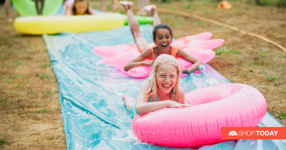 Inflatable Limbo Sprinkler Outdoor Splash Kid Water Game Fun Summer Garden Party 