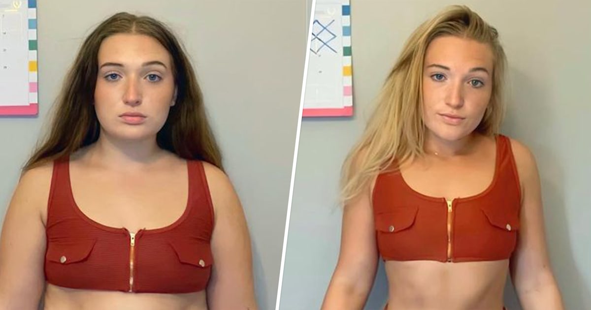 The woman documents weight loss in a 30-second time-lapse video