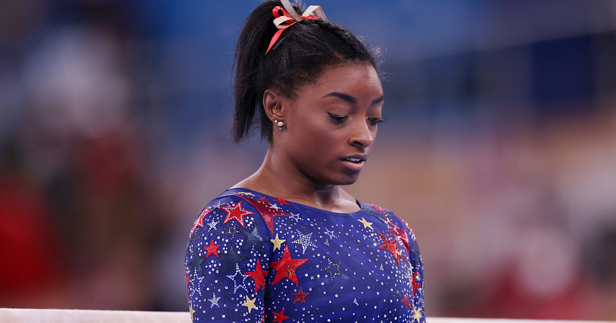 Simone Biles posts after losing to Russia at the Olympics