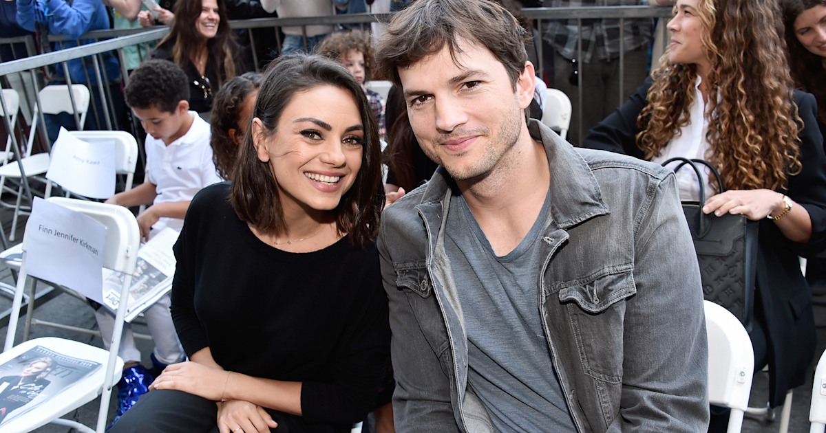 Ashton Kutcher Mila Kunis bathe kids only when they see dirt