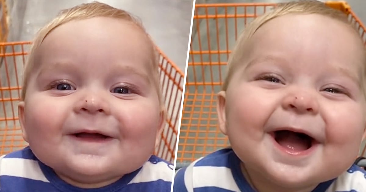 See why this baby can’t stop laughing while shopping with mom