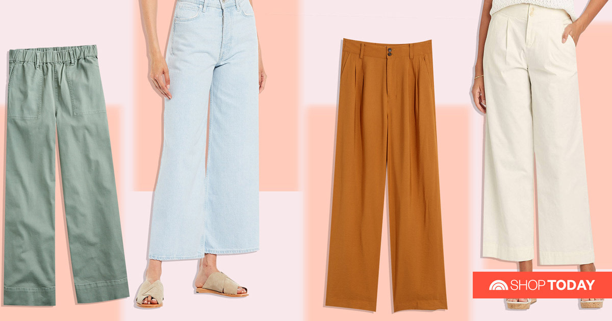 Women's High-Rise Pleat Front Wide Leg Trousers - A New Day Orange