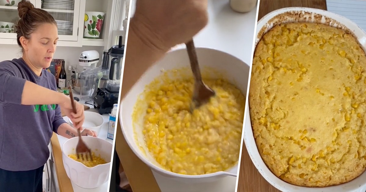 Drew Barrymore filmed herself making her 'favorite' corn casserole