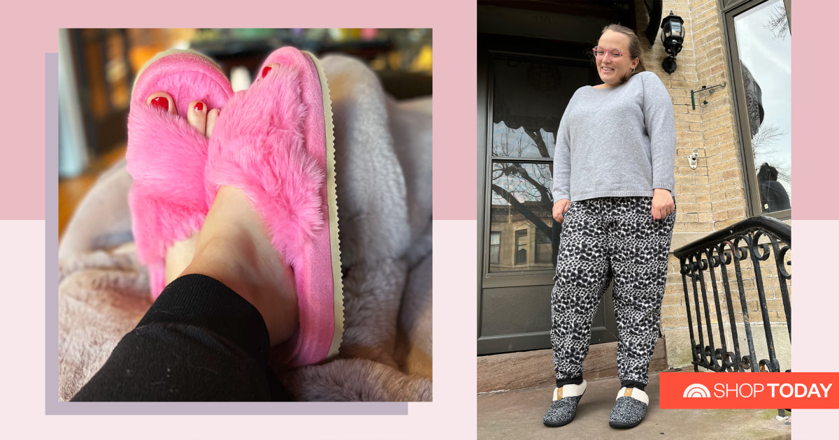 Pink Brookstone Slippers Memory Foam Indoor Outdoor Womens Size