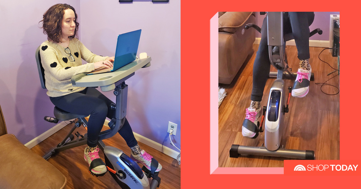 This exercise bike-desk is perfect for working at home - TODAY