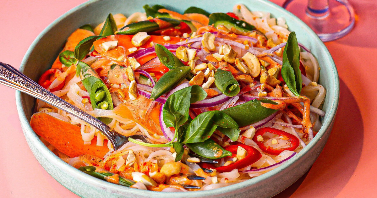 This Thai-inspired pasta salad is a twist on classic cookout dish