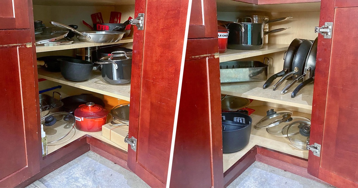 The DecoBros pan organizer rack is a cure to kitchen clutter