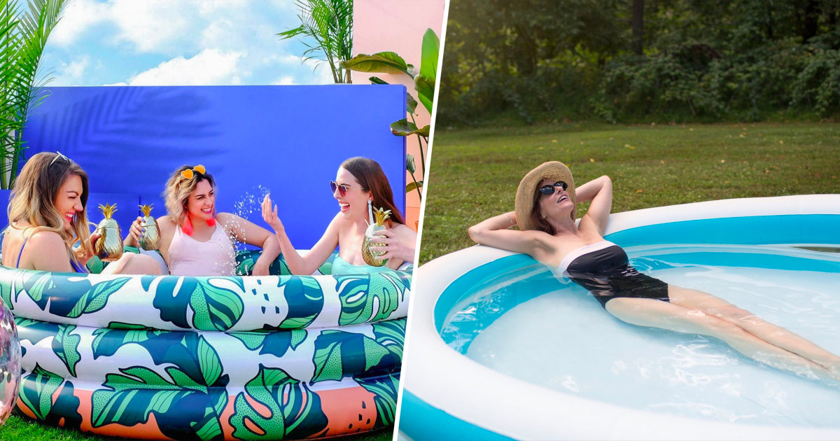  Members Mark Elegant Family Pool 10 Feet Long 2 Inflatable  Seats with Backrests. New Version : Patio, Lawn & Garden