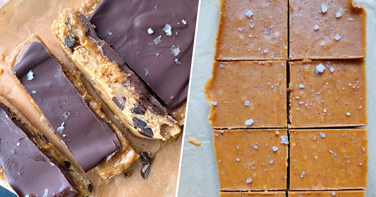 Vegan no-bake treats: Salted caramel cookie dough bars and peanut butter fudge