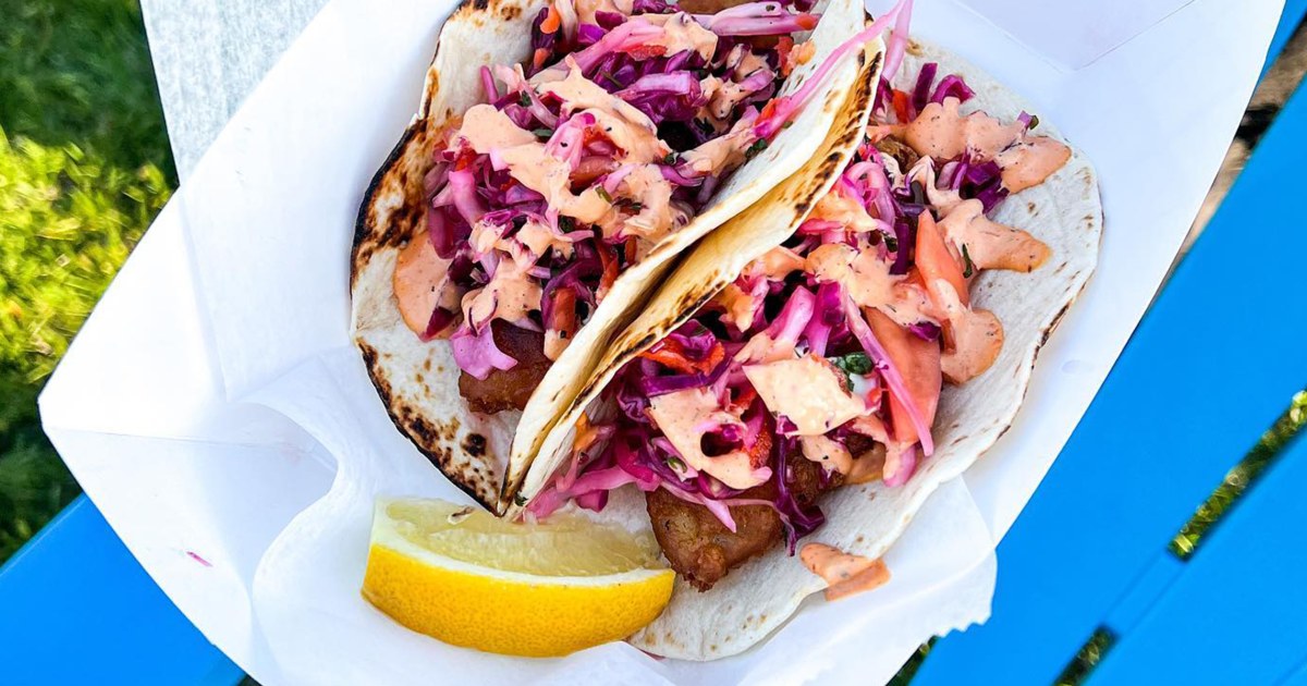 Black Sea Bass Tacos with Tropical Slaw and Chipotle Mayo Recipe