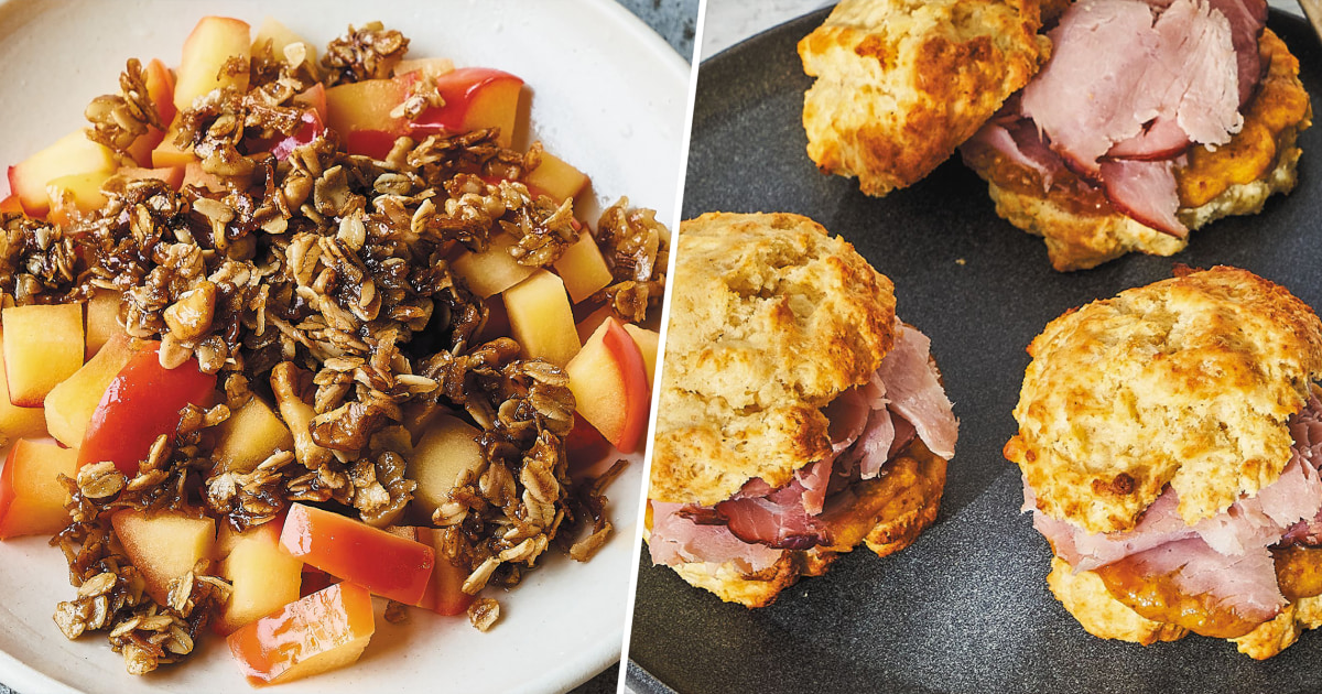 Mark Bittman Makes DropBiscuit Ham Sandwiches and Skillet Apple Crisp
