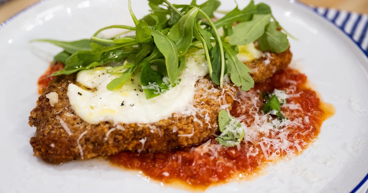 Mario Carbone shares his recipes for chicken Parm and pork chops with peppers
