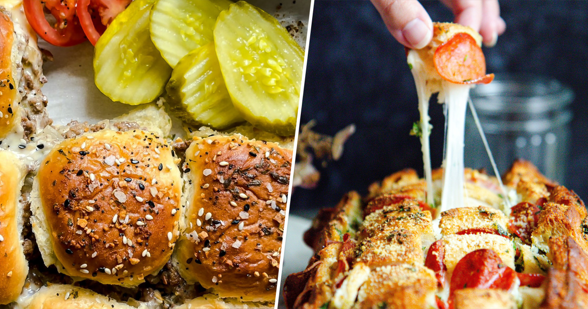 Easy, Cheesy Tailgating Pepperoni Pullapart Bread And Cheeseburger Sliders TrendRadars