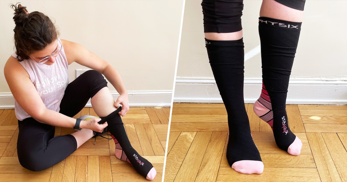 3 Pairs Compression Socks for Men Women 15-20mmHg Compression Stockings  Knee High Socks Travel Flight Socks Black : : Clothing, Shoes 