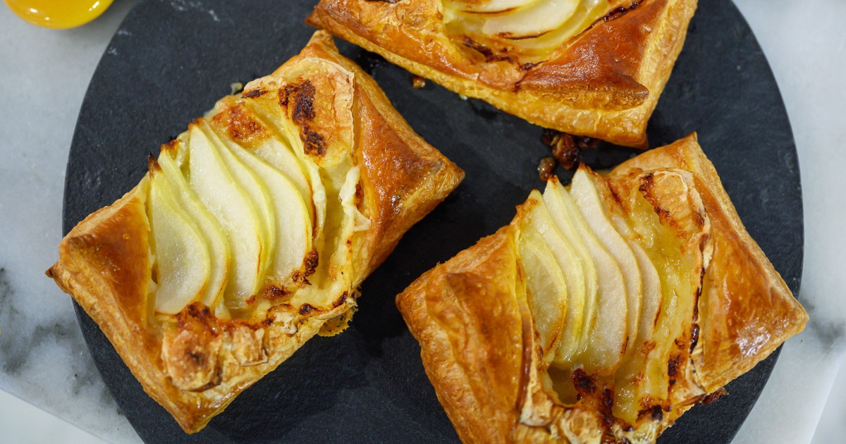 Easy pear and brie tarts