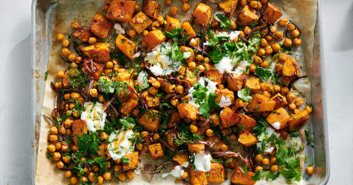 Spice-Roasted Honeynut Squash and Chickpeas Recipe