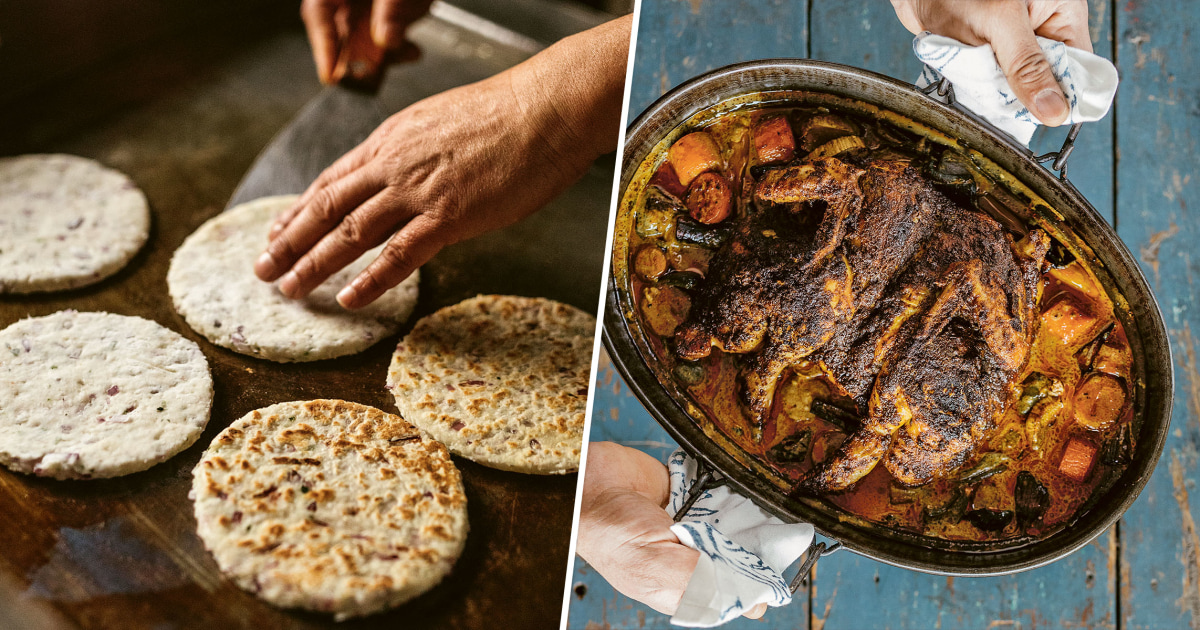 Sri Lankan Recipes: Chicken Curry Traybake with Homemade Roti