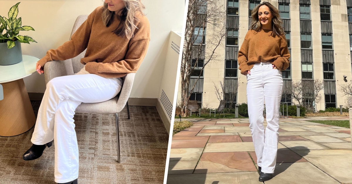 White Flare Pants with White Sweater Outfits (3 ideas & outfits)