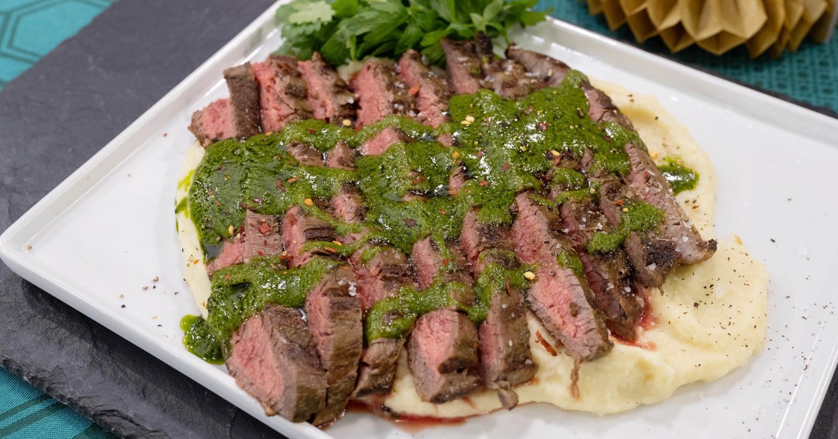Marinated flank steak with chimichurri on sale