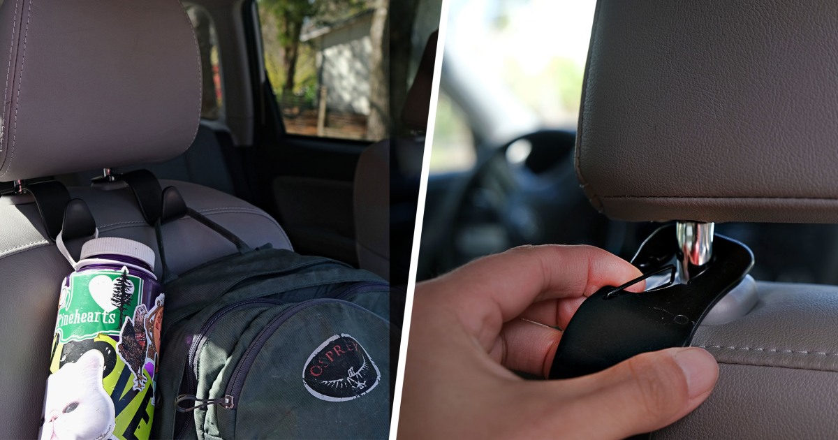 Car Seat Headrest Hook, 4 Packs Carbon Fiber Pattern Hooks Car Purse Hook  For Universal Vehicle Car Handbag Clothes Coats Grocery Bags | Fruugo BH