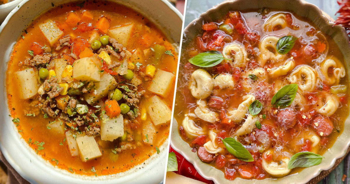 Laura Vitale makes two comforting fall soups Beef & veggie, sausage
